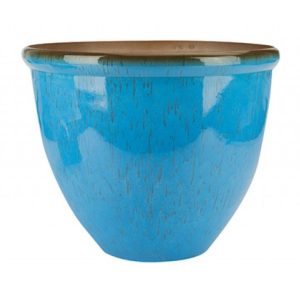 Glaze Pot Aqua 40cm
